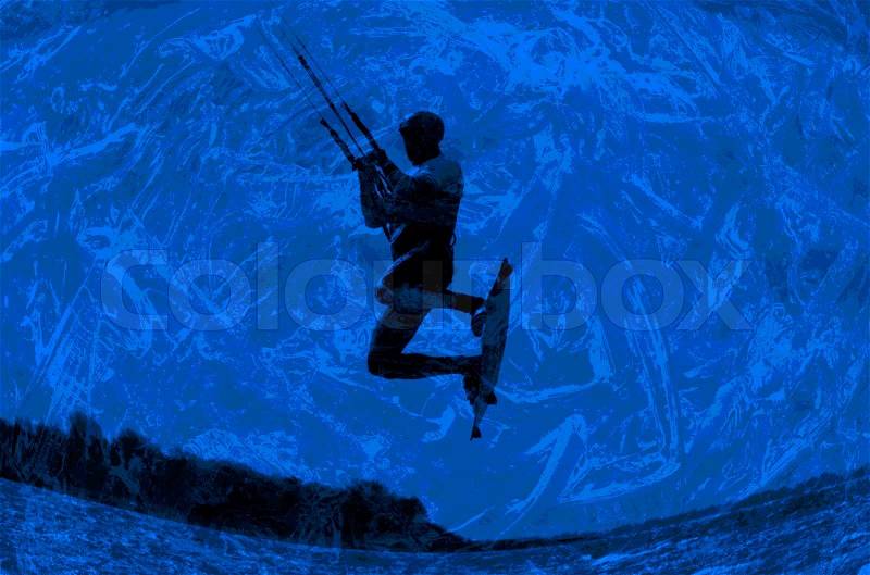 Kite surfing fantasy, stock photo