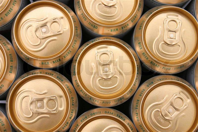 Aluminum cans of Czech beer, stock photo