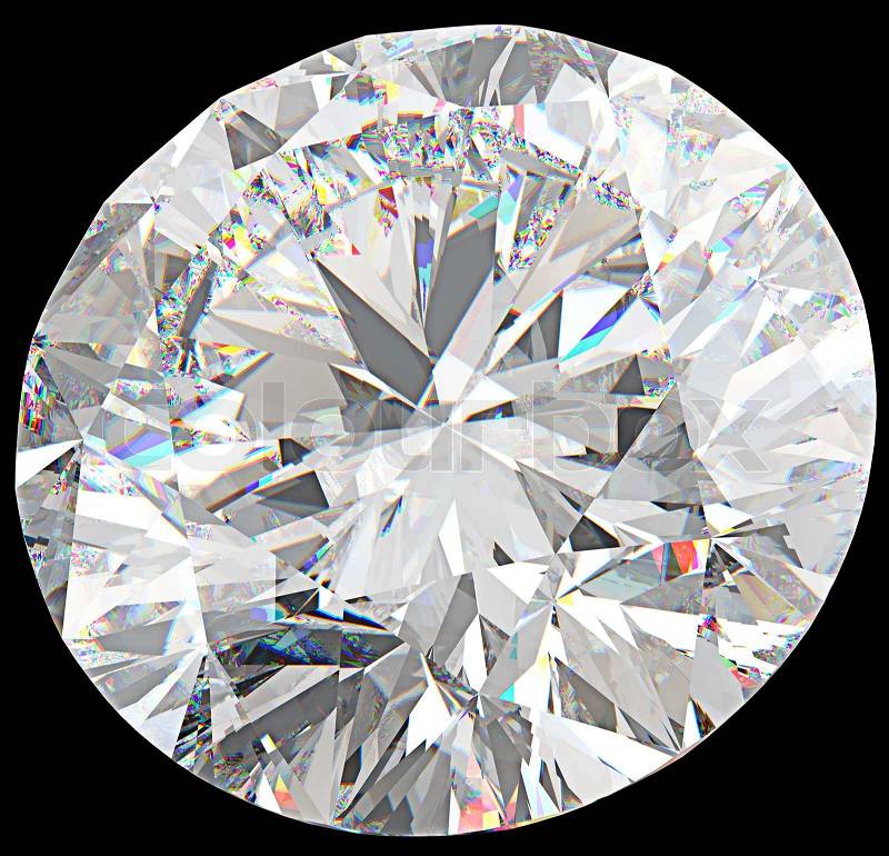 Close-up of large round diamond or gemstone isolated, stock photo