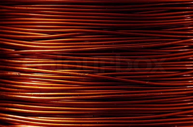 Roll of copper wire, stock photo