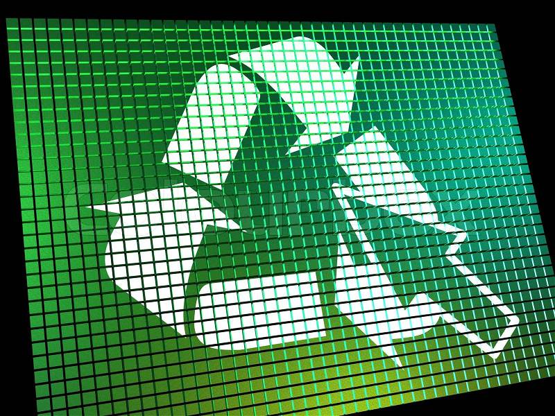 Recycle Icon Computer Screen Shows Recycling And Eco Friendly, stock photo