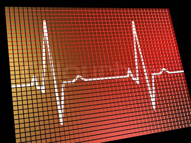 Heart Rate Monitor Showing Cardiac And Coronary Health, stock photo