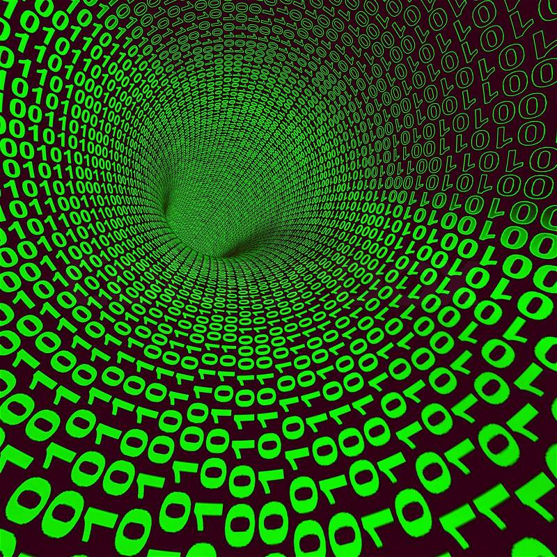 Abstract Binary Code Tunnel Showing Technology And Computing, stock photo