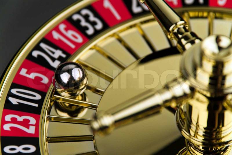 Cylinder of a roulette game of chance, stock photo