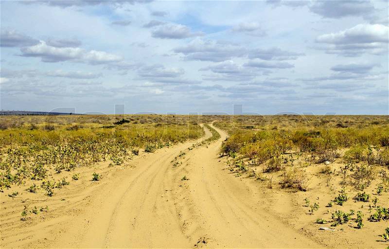 Road in song, Kazakhstan, stock photo