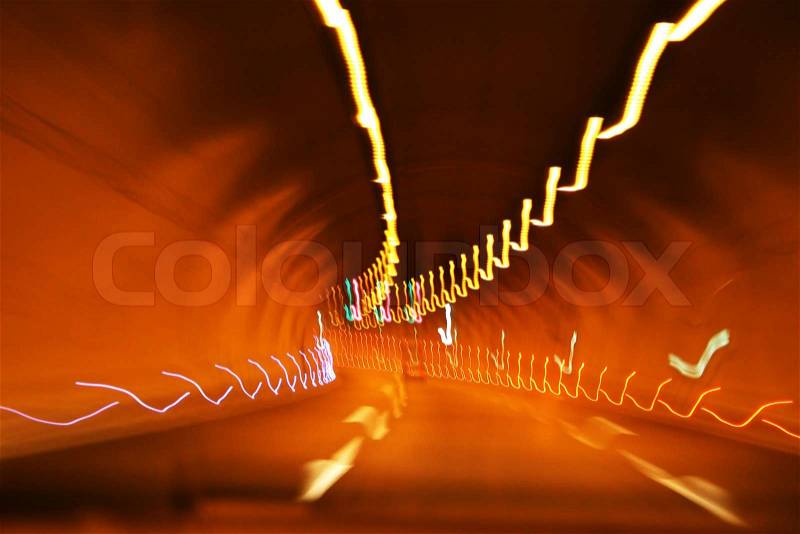 Lights in tunnel, stock photo