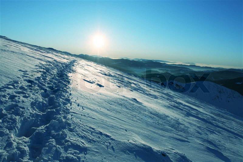 Sun and snow, stock photo