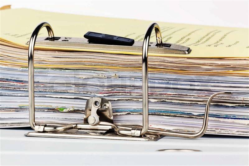 File folder with documents and documents, stock photo