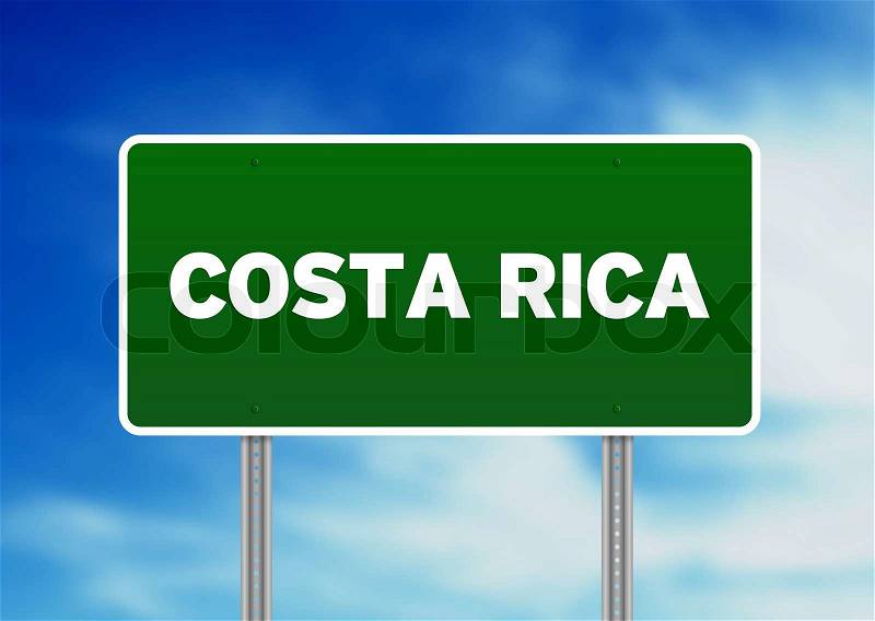 Costa Rica Highway Sign, stock photo