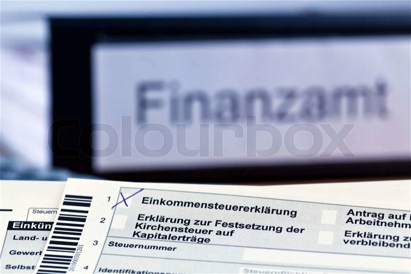 A german tax return for income tax is mandatory, stock photo