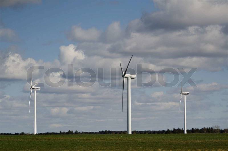 Stock image of 'electrical, windmill, nature'