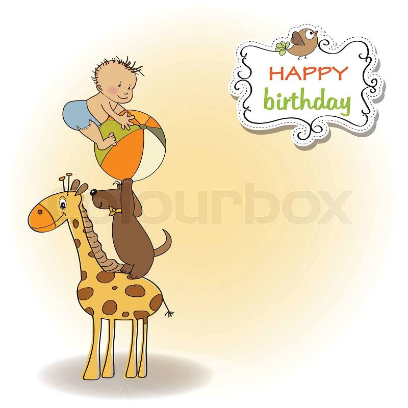 Funny cartoon birthday greeting card | Stock Vector | Colourbox