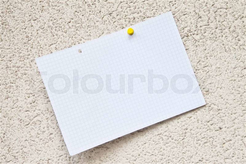 Note on the wall, stock photo