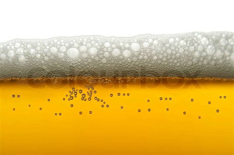 Closeup of beer bubbles, stock photo