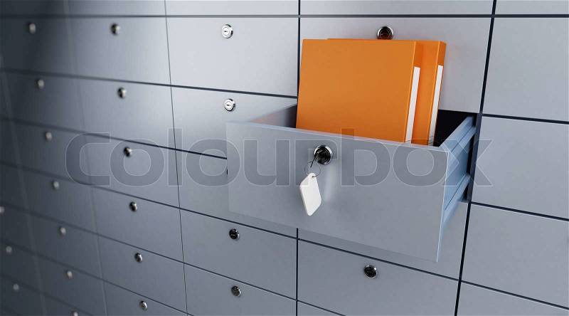 Safe storage of documents, stock photo