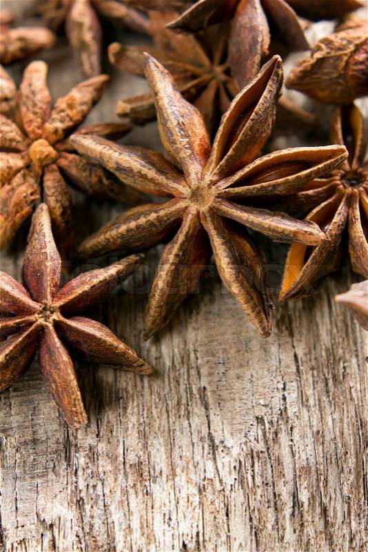 Stars anise on the wood, stock photo