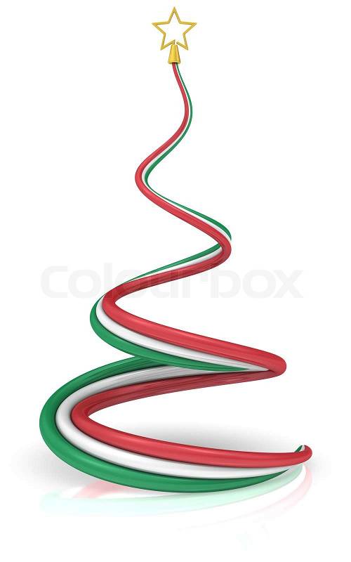Abstract Christmas tree with the colors of the flag of Italy. | Stock Photo | Colourbox
