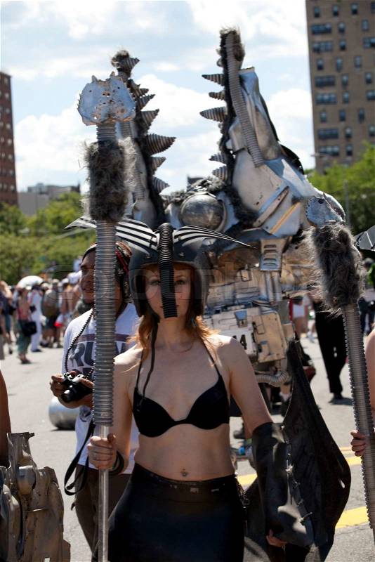 NEW YORK - JUNE 23:30th annual Mermaid parade on Coney Island in Brooklyn on June 23, 2012 in New York City, stock photo