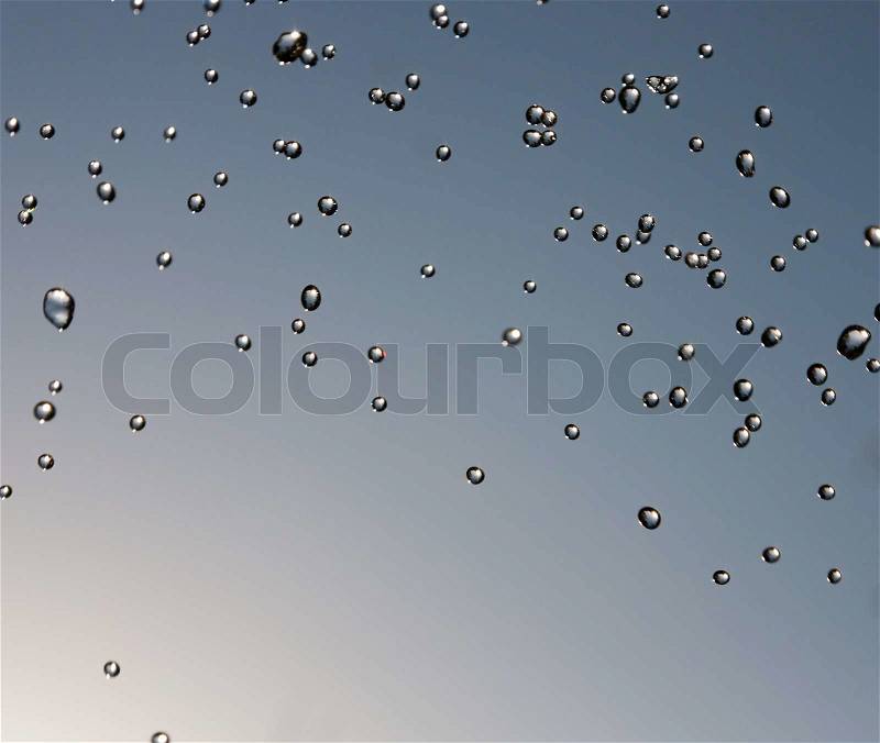 Water droplets in the sky as a backdrop, stock photo