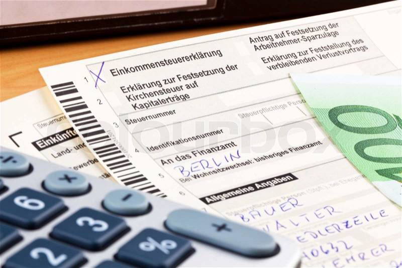 A german tax return for income tax is mandatory, stock photo