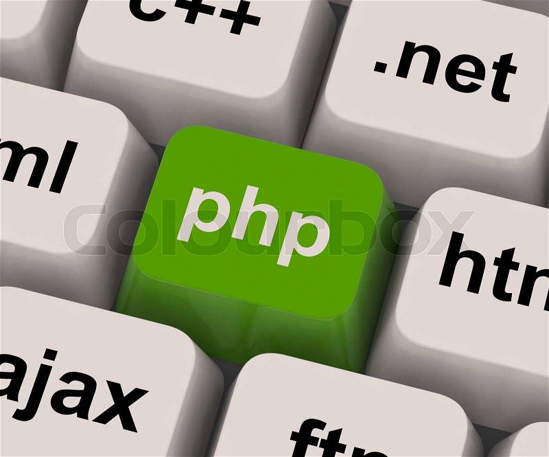 Php Programming Key Shows Internet Development Language, stock photo