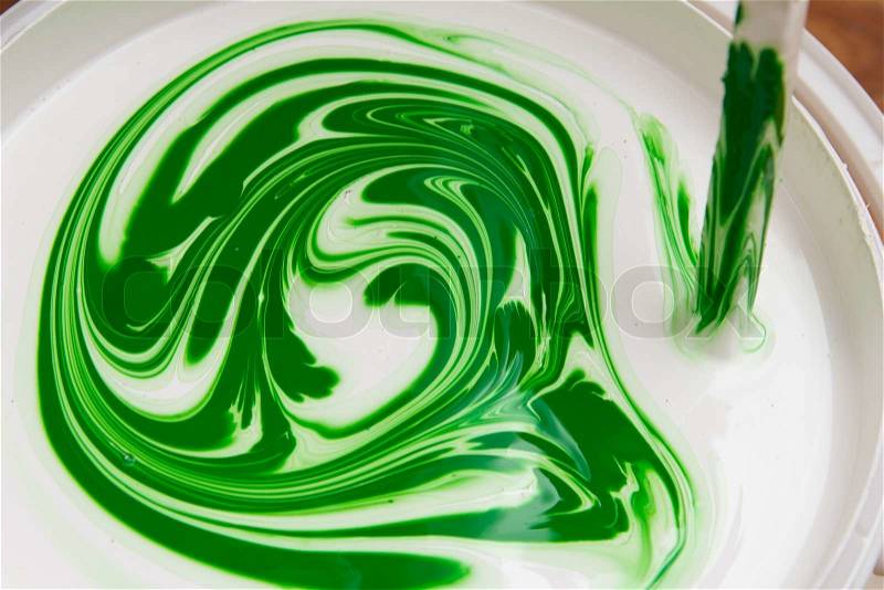 White and green emulsion, stock photo
