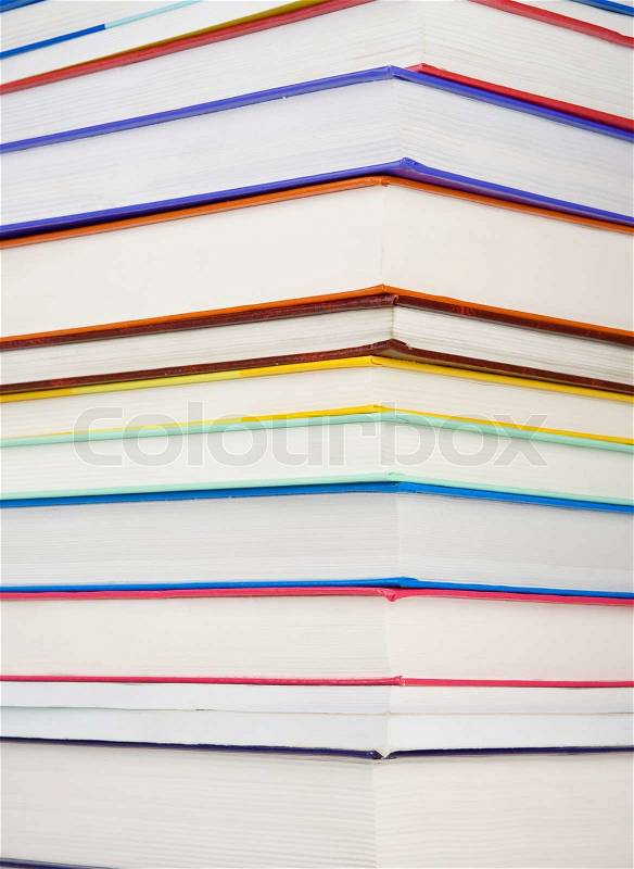 Pile of new colorful books, stock photo