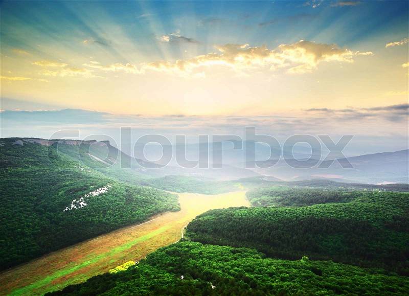 Mountain landscape. Composition of nature, stock photo