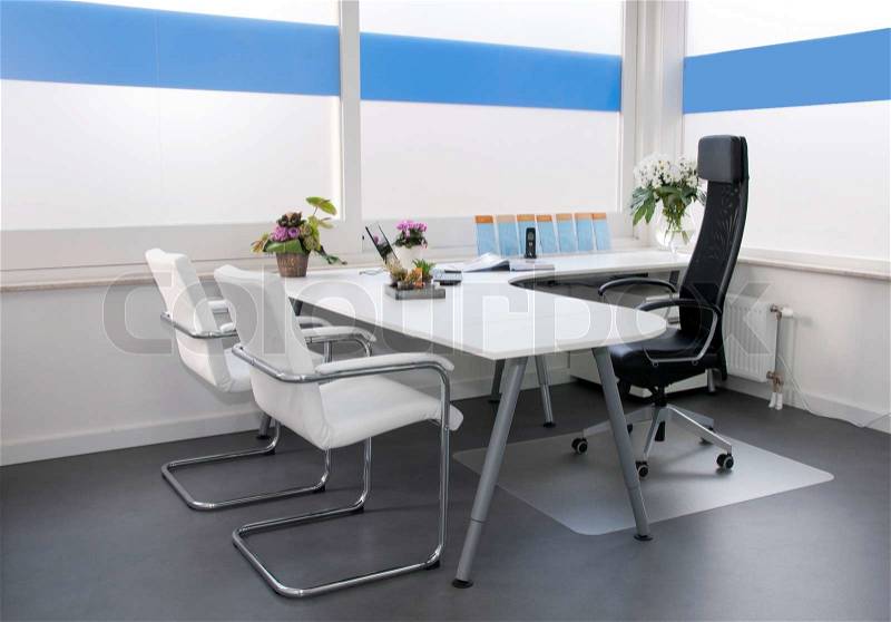Clean white office, stock photo