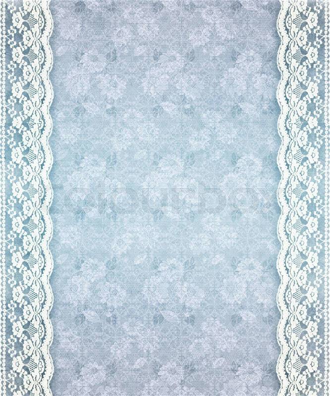 Aged Blue Floral Lace, stock photo