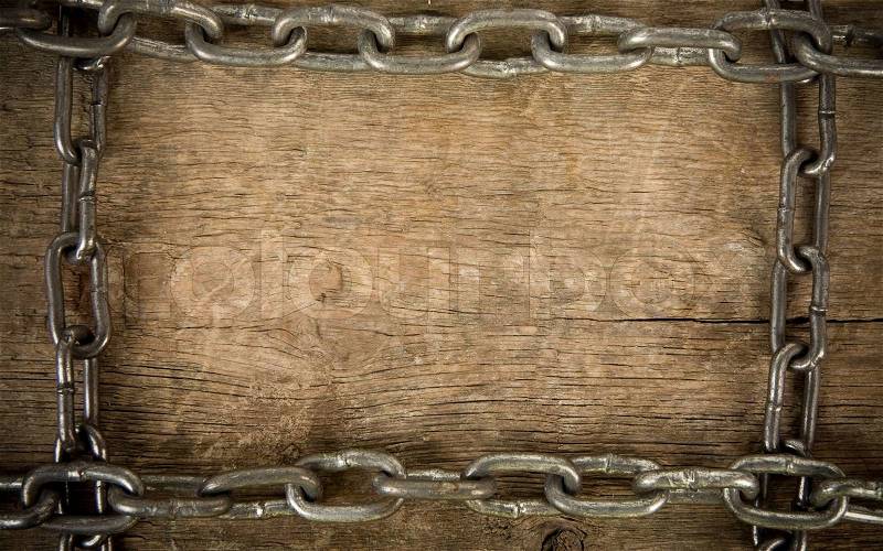 Wood texture and chain, stock photo