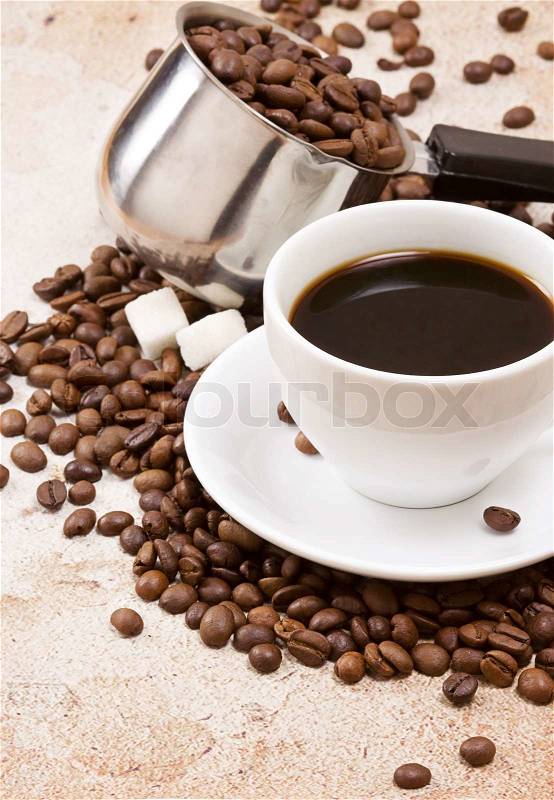 Coffee, sugar and bens, stock photo
