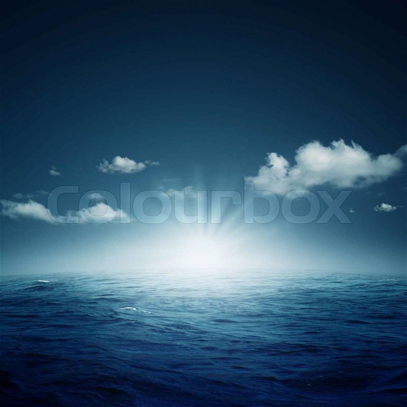 Nightly ocean Abstract natural backgrounds, stock photo