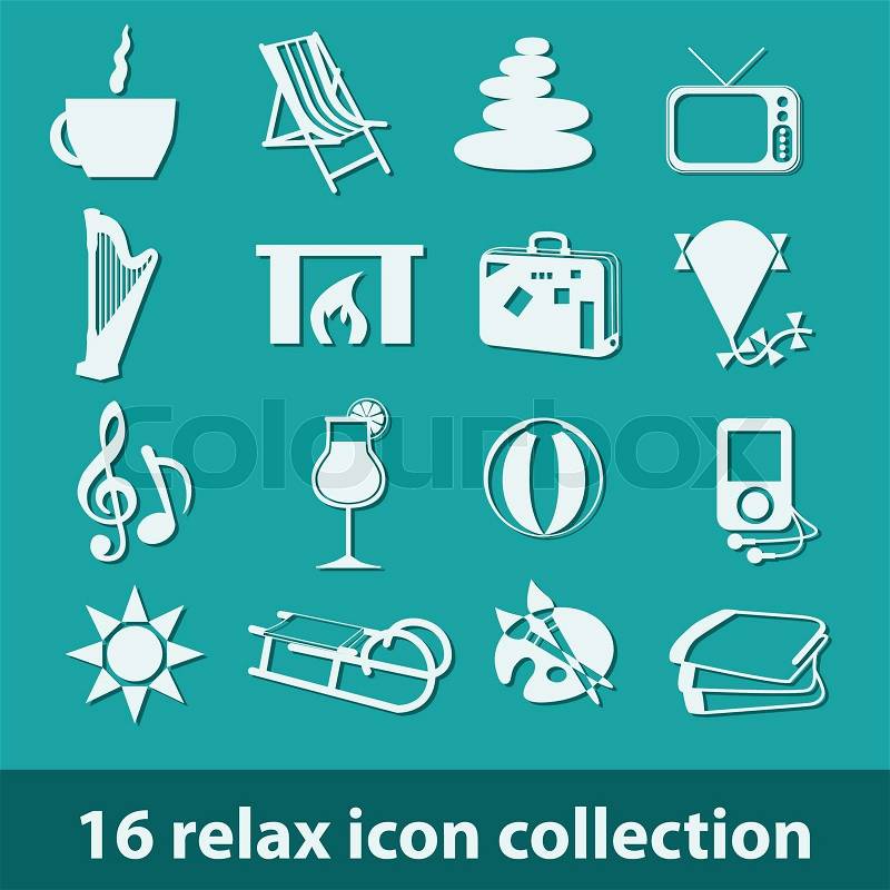 16 relax icon collection, vector