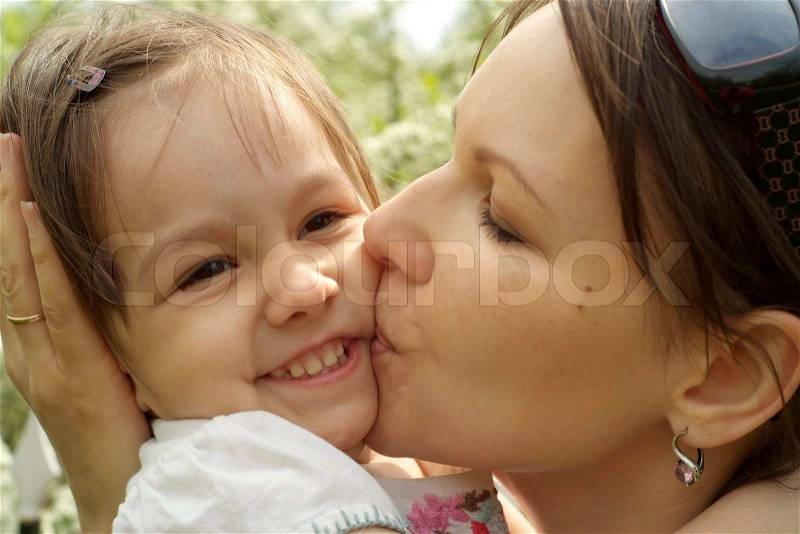 Mum and her baby went for a walk, stock photo