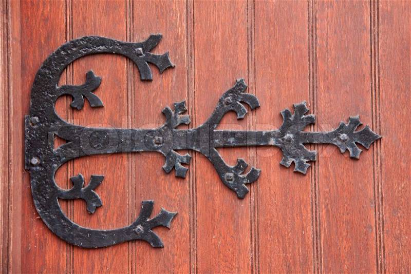 Wrought iron door decoration, stock photo