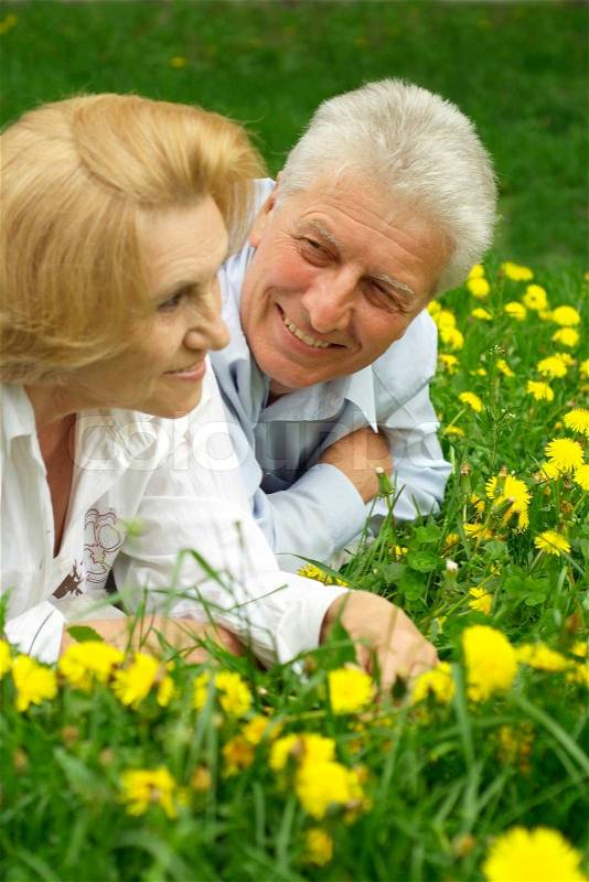 Two nice people enjoy union with nature, stock photo