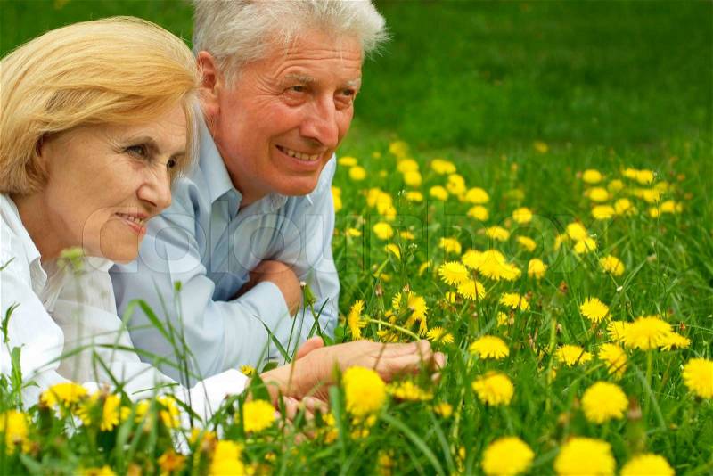 Two friendly people enjoy union with nature, stock photo