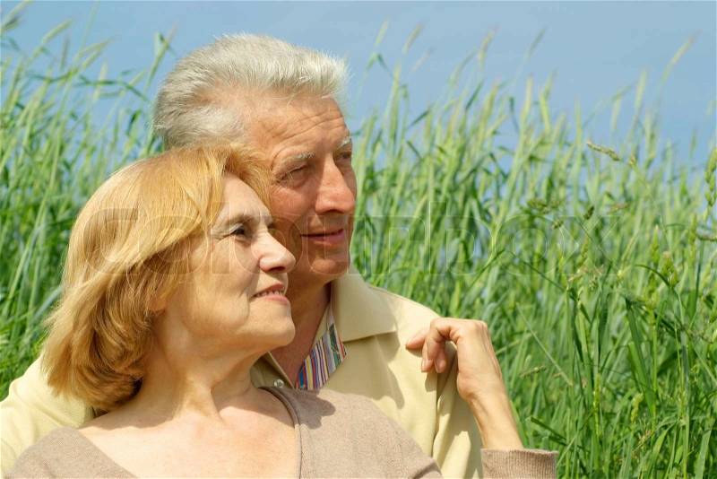 Older persons are enjoying the fresh air, stock photo