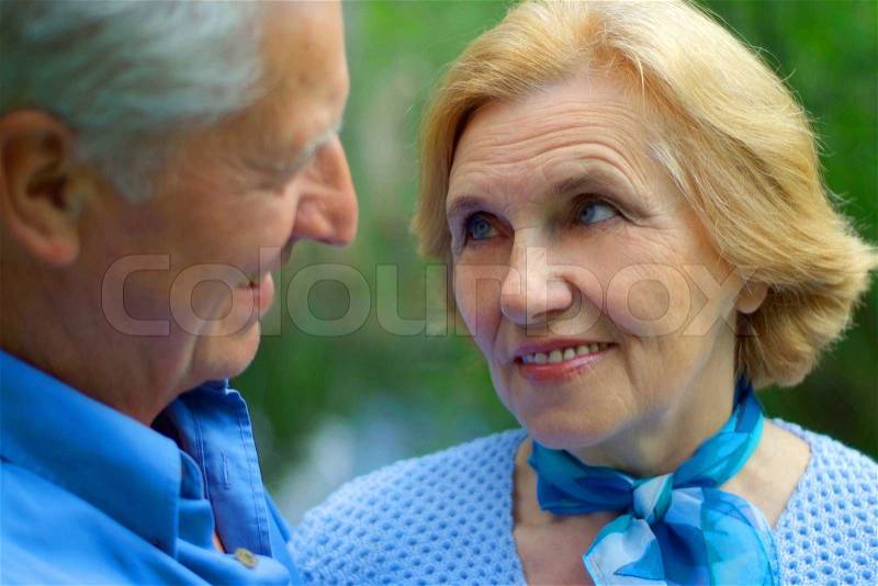 Beautiful older people are enjoying the fresh air, stock photo