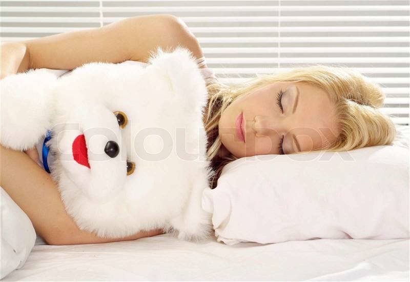 Charming girl resting at home, stock photo
