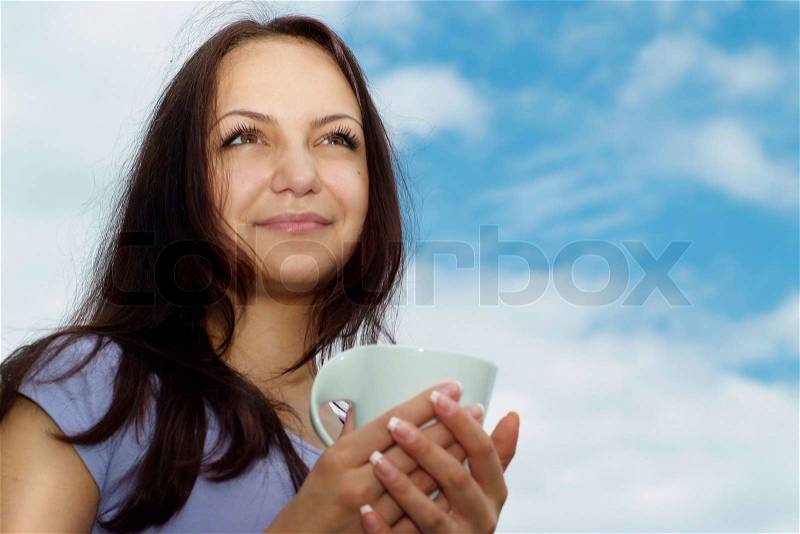 Good-looking lady with a sweet expression on face, stock photo