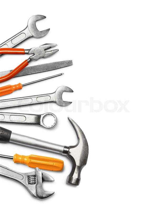 Mechanic tools on white | Stock Photo | Colourbox