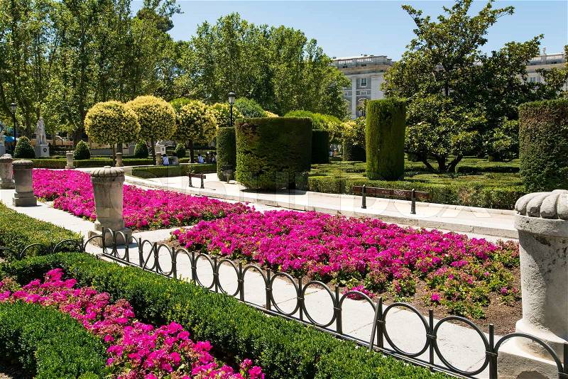 Royal Gardens in Madrid Spain, stock photo