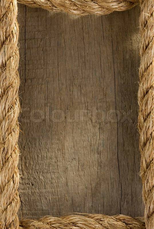 Ship rope and old wood, stock photo