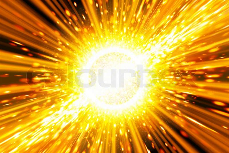 Abstract scientific background - big exploding in space, big bang theory, stock photo