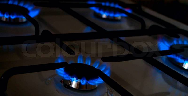 Blue Flames of Gas, stock photo