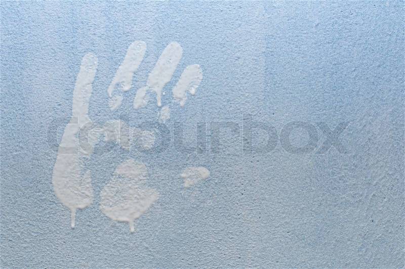 Hand Print on Wall, stock photo