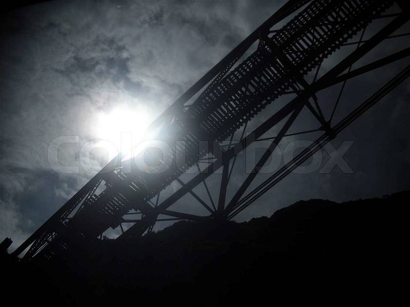 Puente ferroviario en los Andes Peruanos, stock photo