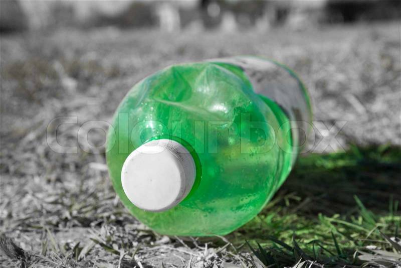 Green plastic bottle, stock photo